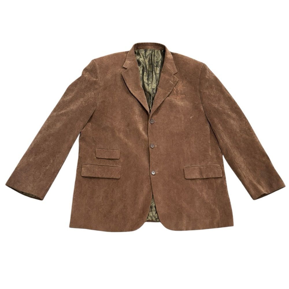 Men's Brown Corduroy Suit Jacket Fall Sports Coat by New Gen-size 48